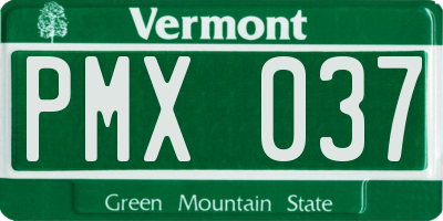 VT license plate PMX037