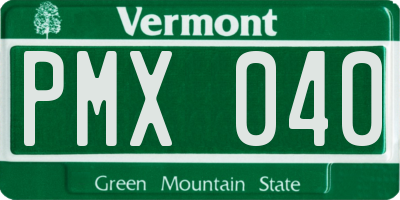 VT license plate PMX040