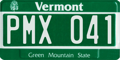 VT license plate PMX041
