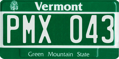 VT license plate PMX043
