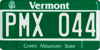 VT license plate PMX044