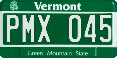 VT license plate PMX045