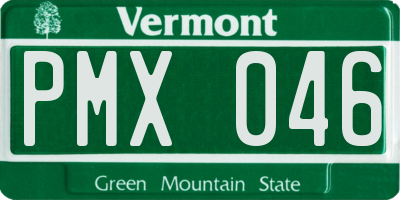 VT license plate PMX046