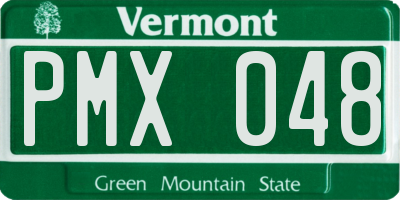 VT license plate PMX048