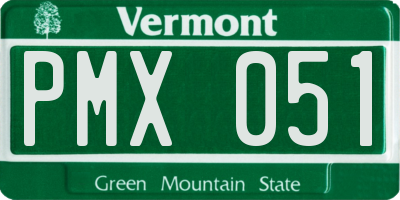 VT license plate PMX051