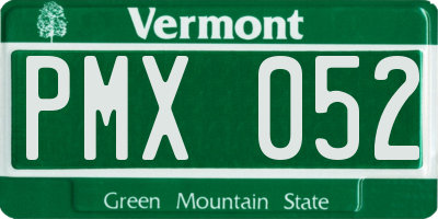 VT license plate PMX052