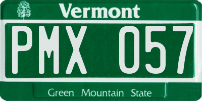VT license plate PMX057