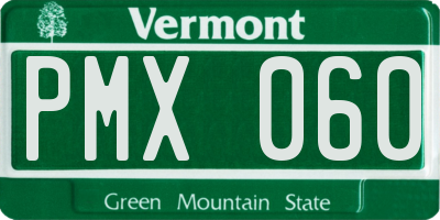 VT license plate PMX060