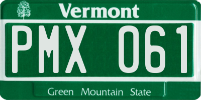 VT license plate PMX061