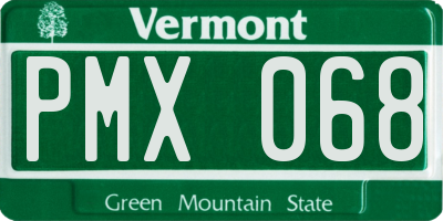 VT license plate PMX068