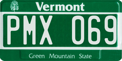 VT license plate PMX069