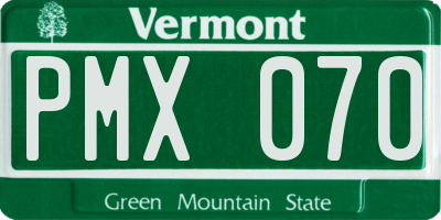 VT license plate PMX070