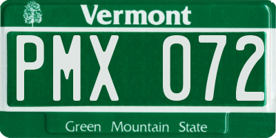 VT license plate PMX072