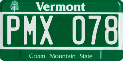 VT license plate PMX078