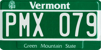 VT license plate PMX079