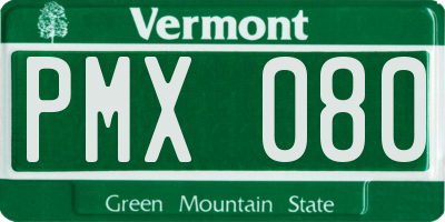 VT license plate PMX080