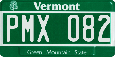 VT license plate PMX082