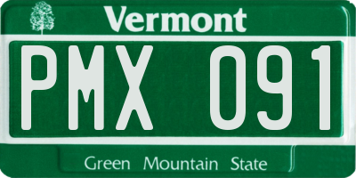 VT license plate PMX091