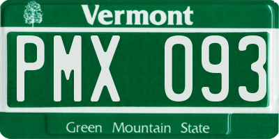 VT license plate PMX093