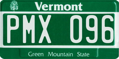 VT license plate PMX096