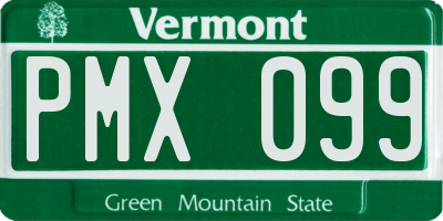VT license plate PMX099
