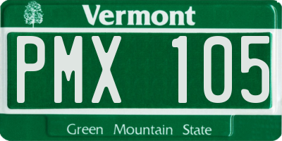 VT license plate PMX105