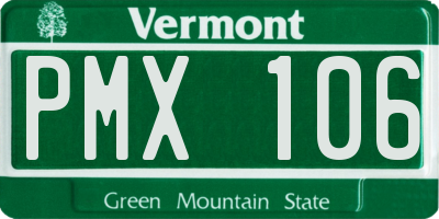 VT license plate PMX106