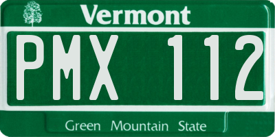 VT license plate PMX112