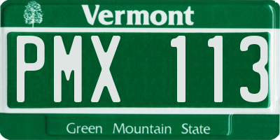 VT license plate PMX113