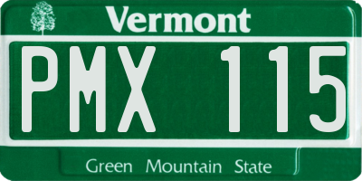 VT license plate PMX115