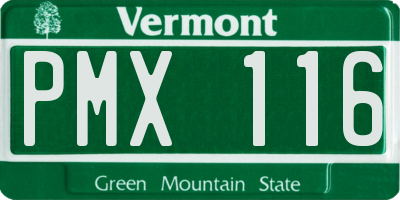 VT license plate PMX116