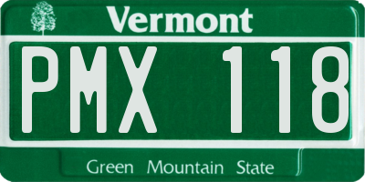 VT license plate PMX118