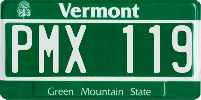 VT license plate PMX119