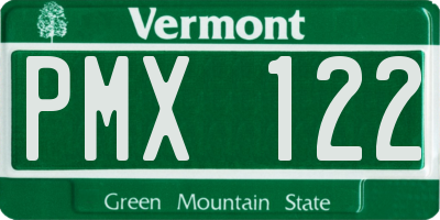 VT license plate PMX122