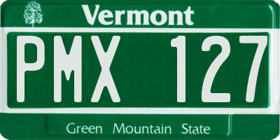 VT license plate PMX127