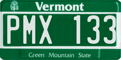 VT license plate PMX133