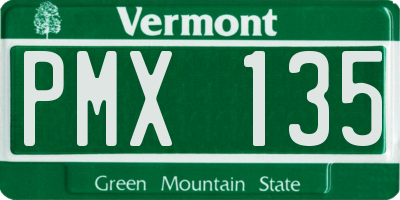 VT license plate PMX135