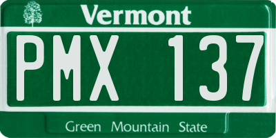 VT license plate PMX137