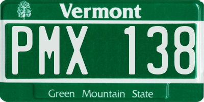 VT license plate PMX138