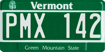 VT license plate PMX142