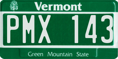 VT license plate PMX143