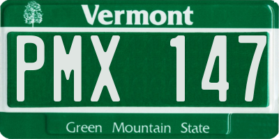 VT license plate PMX147