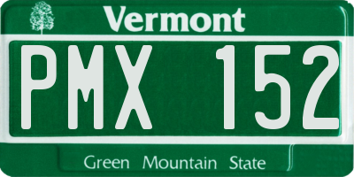 VT license plate PMX152