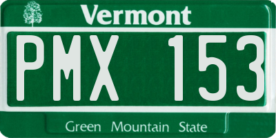 VT license plate PMX153