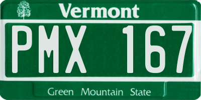 VT license plate PMX167