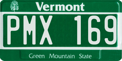VT license plate PMX169