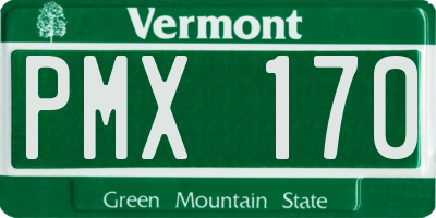 VT license plate PMX170