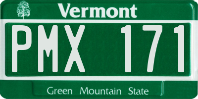 VT license plate PMX171