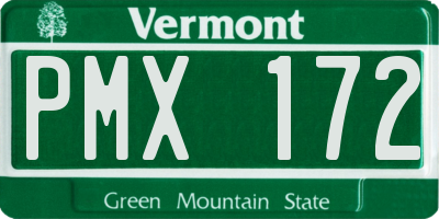 VT license plate PMX172