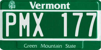 VT license plate PMX177